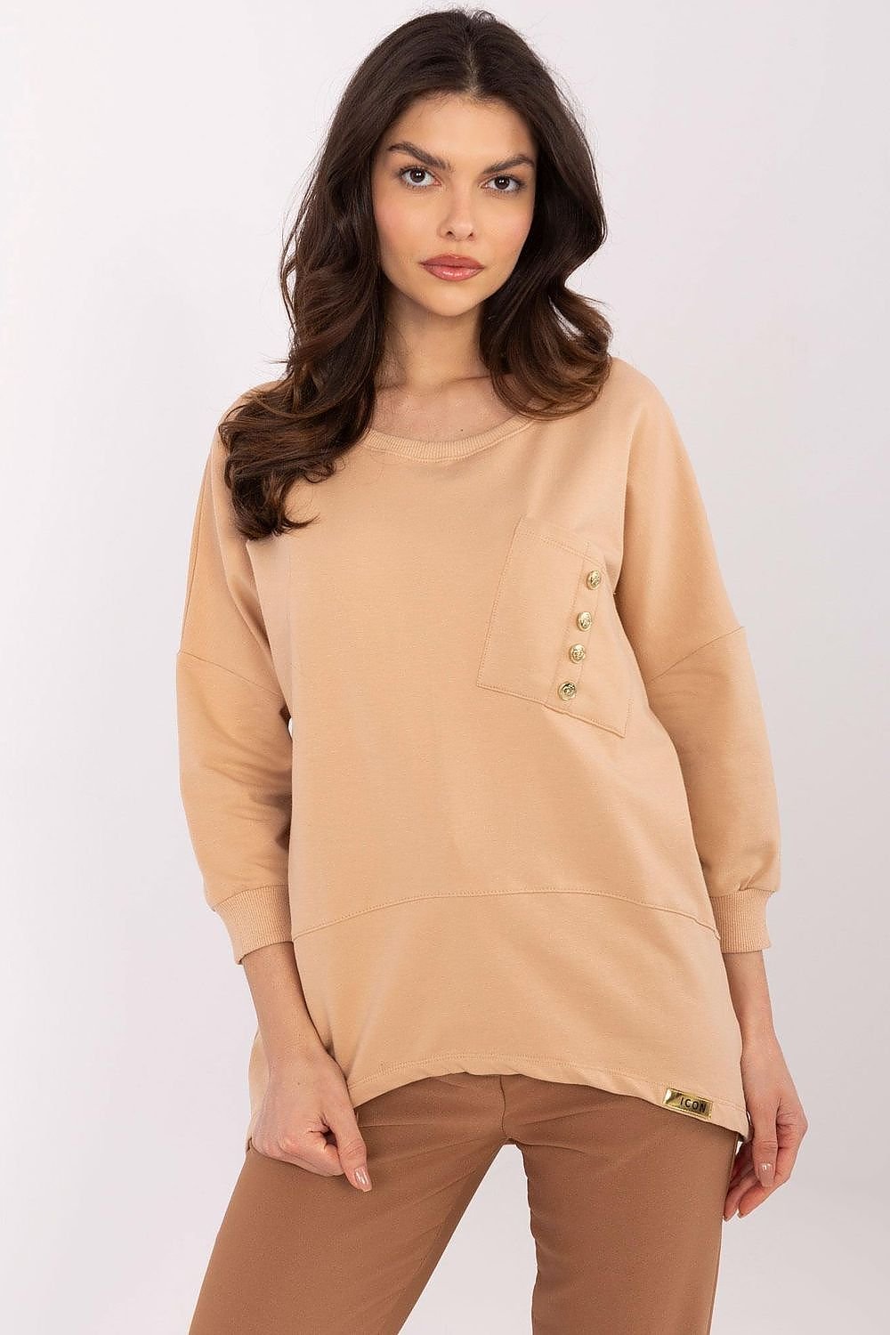 Bluzka Model CLM-BZ-1263.49 Camel - Factory Price