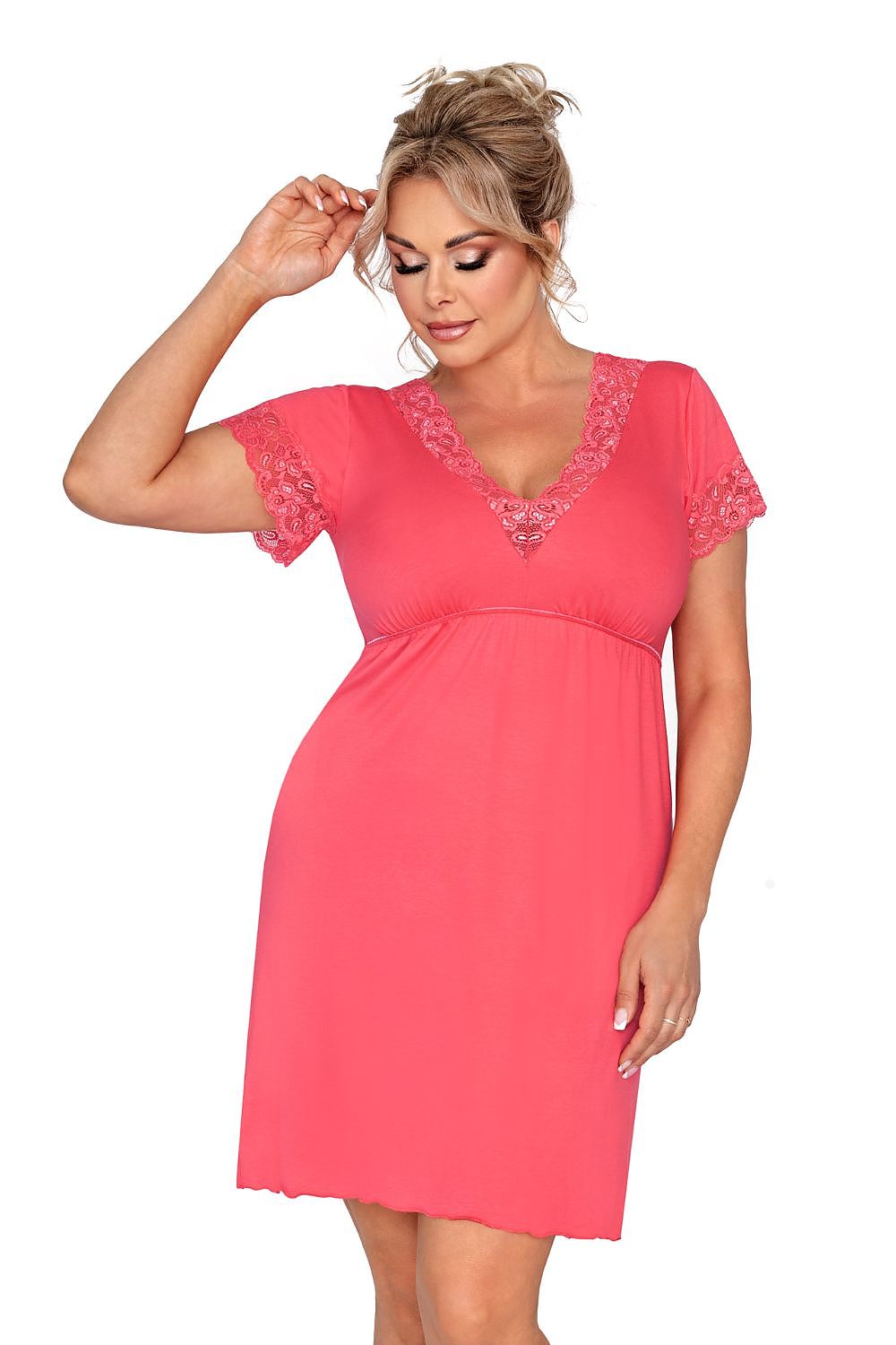  Koszulka nocna Koszula Nocna Model Mariza Plus Coral - Donna 