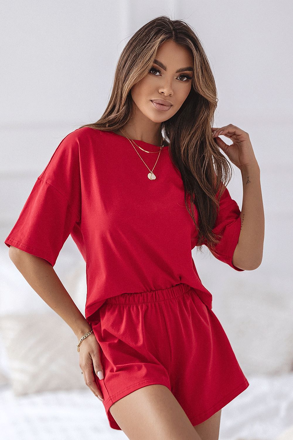 Piżama Damska Model Call PK18 Red - IVON 