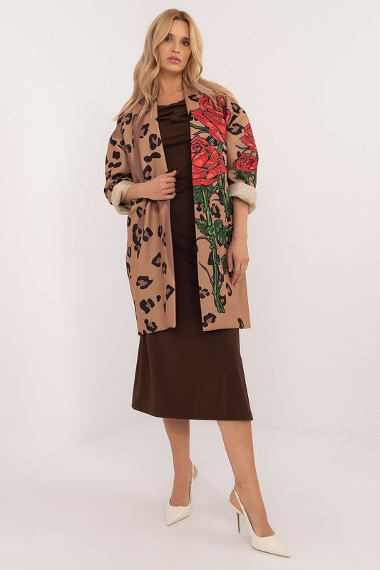 Płaszcz Damski Model DHJ-PL-19821.60P Beige - Italy Moda