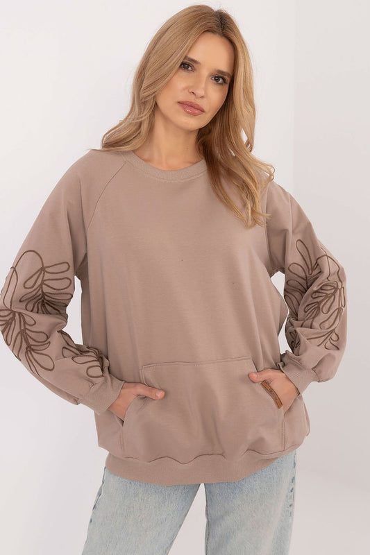   Bluza Damska Model RV-BL-9972.10X Dark Beige - Relevance 