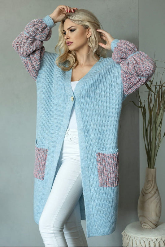 Sweter Kardigan Model 30086 Neon Pink - PeeKaBoo